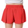 Girls Flowy Shorts Butterfly Shorts for Kids with Pocket 2-in-1 Athletic Shorts Running Shorts for Girls Youth Teen Active Workout Sports (Red# Girls, Small) view 2