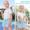 Girls Flowy Shorts Butterfly Shorts for Kids with Pocket 2-in-1 Athletic Shorts Running Shorts for Girls Youth Teen Active Workout Sports (Light Blue# Girls, Medium) view 4