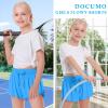 Girls Flowy Shorts Butterfly Shorts for Kids with Pocket 2-in-1 Athletic Shorts Running Shorts for Girls Youth Teen Active Workout Sports (Blue# Girls, Small) view 4