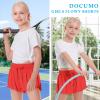 Girls Flowy Shorts Butterfly Shorts for Kids with Pocket 2-in-1 Athletic Shorts Running Shorts for Girls Youth Teen Active Workout Sports (Red# Girls, X-Small) view 4