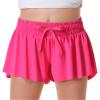 Girls Flowy Shorts Butterfly Shorts for Kids with Pocket 2-in-1 Athletic Shorts Running Shorts for Girls Youth Teen Active Workout Sports (Hot Pink# Girls, X-Large) view 1
