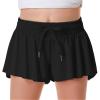 Girls Flowy Shorts Butterfly Shorts for Kids with Pocket 2-in-1 Athletic Shorts Running Shorts for Girls Youth Teen Active Workout Sports (Black# Girls, X-Small) view 1