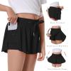 Girls Flowy Shorts Butterfly Shorts for Kids with Pocket 2-in-1 Athletic Shorts Running Shorts for Girls Youth Teen Active Workout Sports (Black# Girls, X-Large) view 3