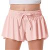 Girls Flowy Shorts Butterfly Shorts for Kids with Pocket 2-in-1 Athletic Shorts Running Shorts for Girls Youth Teen Active Workout Sports (Light Pink# Girls, Medium) view 1
