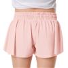 Girls Flowy Shorts Butterfly Shorts for Kids with Pocket 2-in-1 Athletic Shorts Running Shorts for Girls Youth Teen Active Workout Sports (Light Pink# Girls, Medium) view 2