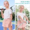 Girls Flowy Shorts Butterfly Shorts for Kids with Pocket 2-in-1 Athletic Shorts Running Shorts for Girls Youth Teen Active Workout Sports (Light Pink# Girls, Medium) view 4