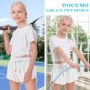 Girls Flowy Shorts Butterfly Shorts for Kids with Pocket 2-in-1 Athletic Shorts Running Shorts for Girls Youth Teen Active Workout Sports (White# Girls, X-Small) view 4
