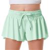 Girls Flowy Shorts Butterfly Shorts for Kids with Pocket 2-in-1 Athletic Shorts Running Shorts for Girls Youth Teen Active Workout Sports (Light Green# Girls, Large) view 1