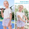 Girls Flowy Shorts Butterfly Shorts for Kids with Pocket 2-in-1 Athletic Shorts Running Shorts for Girls Youth Teen Active Workout Sports (Lavender# Girls, Small) view 4