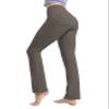 BUBBLELIME 29"/31"/33"/35"/37" Women's Straight Legs Yoga Pants Tummy Control - Straight Leg Back Pockets_OLIVEGRAY XS_29" Inseam view 1