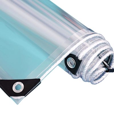 Waterproof Transparent Tarpaulin Outdoor Reinforced Clear Tarp Sheet Cover for Furniture Camping Garden Rainproof Canopy Tent with Grommets, 1.5x1.8m (Size : 1.2x2m)