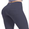 BUBBLELIME 29"/31"/33"/35"/37" Women's Straight Legs Yoga Pants Tummy Control - Straight Leg Back Pockets_DARKNAVY M_35" Inseam view 4