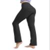 BUBBLELIME 29"/31"/33"/35"/37" Women's Straight Legs Yoga Pants Tummy Control - Straight Leg Back Pockets_Black M_29" Inseam view 1