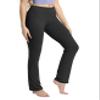 BUBBLELIME 29"/31"/33"/35"/37" Women's Straight Legs Yoga Pants Tummy Control - Straight Leg Back Pockets_Black M_29" Inseam view 2