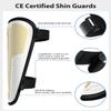AIRSFISH Soccer Shin Guards, Kids Youth, Small, White+Gold CE Certified, Adjustable Loop Buckle, Breathable Comfortable 1 Pair view 2