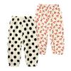 ZFTTZYMX Girls Cotton Linen Harem Pants Little Kids Summer Elastic Waist Floral Bloomer Trousers Jogger Bottoms 2Pack view 1