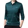 Dninmim Men's Long Sleeve Polo Shirt Casual Pockets Spliced Printed Shirt with Pocket view 1