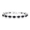 Crysdue Wedding Bridal Stunnig Black Oval Cubic Zirconia Classic Tennis Bracelet for Women, Anniversary Birthday Christmas Jewelry Gift for Her view 1