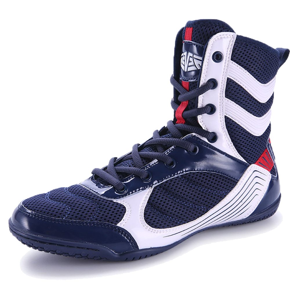 Zivopah Men's and Women's high top Wrestling Boxing Shoes Mesh Unisex Sports Shoes Training Shoes Blue