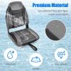 Goplus Low/High Back Boat Seats, Folding Seat with Stainless Steel Screws & Aluminum Hinges, Thickened Sponge Padding, Waterproof Fishing Captain Seats (2 Packs Dark Gray Black), (SU-10522DK-2-PN) view 3