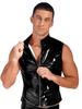 ACSUSS Men's PVC Wet Look Leather Sleeveless Vest T-Shirt Hooded Tank Top Clubwear Black A X-Large view 1