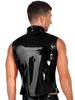 ACSUSS Men's PVC Wet Look Leather Sleeveless Vest T-Shirt Hooded Tank Top Clubwear Black A X-Large view 4