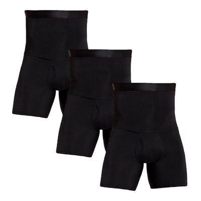 JEShifangjiusu Men Tummy Control Shorts Lightweight High Waist Slimming Shapewear Body Shaper Leg Underwear Briefs Bodysuit (L,Schwarz-3PC)