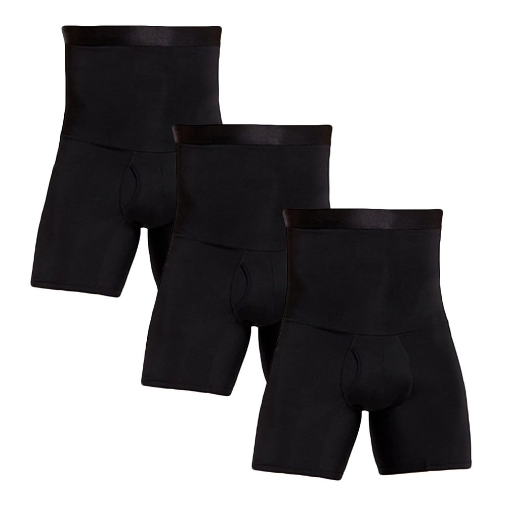 JEShifangjiusu Men Tummy Control Shorts Lightweight High Waist Slimming Shapewear Body Shaper Leg Underwear Briefs Bodysuit (L,Schwarz-3PC)