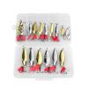 DONQL Spoon Fishing Lures, 16pcs Metal Fishing Spoon Lures Hard Baits Saltwater Fishing Lures Spinner Baits Fish Treble Hooks Tackle Salmon Bass (Set A) view 1