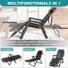 5-Position Folding Lounge Chair, Portable Camping Cot Bed With Adjustable Armlehnen And With Removable Rattan Mattress, Sleeping Cot Chair For Sun Tanning Poolside Beach And Patio ( Color : Black ) view 3