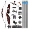 62 Inch Takedown Recurve Bow and Arrow Kit 20-50 Lbs Wood Traditional Longbow American Hunting Bow Right Handed for Outdoor Hunting Shooting (40 Lbs) view 1