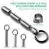 Micro Keychain Pill Holder+TISUR Titanium Round Carabiner Clip view 2