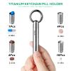 Micro Keychain Pill Holder+TISUR Titanium Round Carabiner Clip view 3