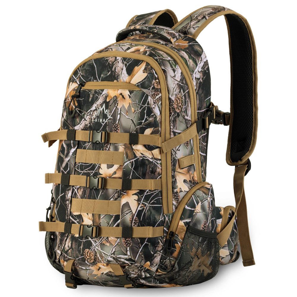 GoHimal 600D Waterproof Hunting Backpack for Men, Camo Hunting Pack with Bow Holder