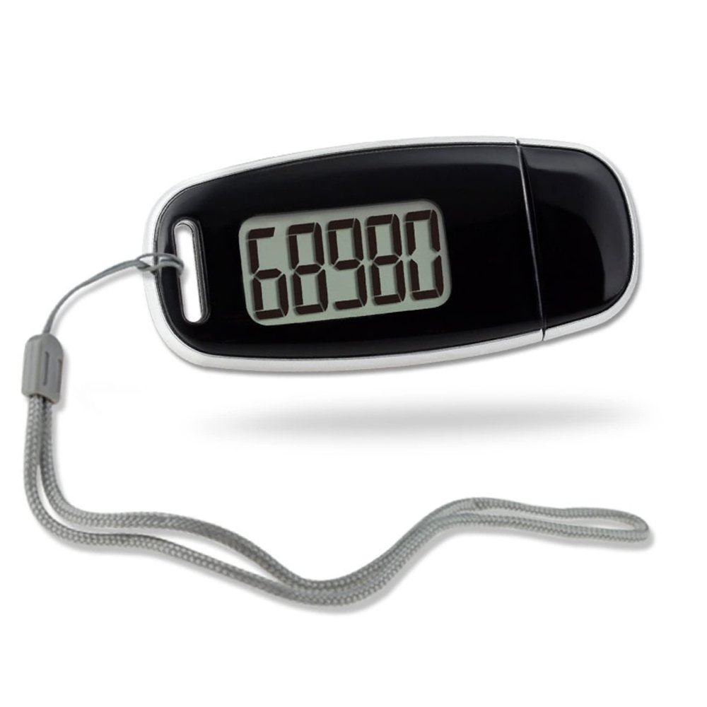 3D Step Counter Clip On with Led Backlight Pedometer,3D Pedometer Step Counter with Led Backlight USB Rechargeable Step with Removable Lanyard Accuratel Pedometers for Walking Black