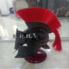 Medieval Black Spartan Helmet With Red Plume Cosplay Full-Size Metal With Wooden Stand | Clothing Movie Dresses w Inner Liner | Wearable Medieval Helmet Full Size Halloween Costume view 4