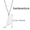 LODMLOER Men's Women's Map Shape Necklace - Fuerteventura Map Necklace Pendant and 45/60 Cm Chain Fuerteventura Country Patriotic Jewelry Pendant Necklace Travel Souvenirs,Gray,45Cm Or 17.7 Inches view 2