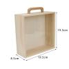 Wooden Box with Handle Jewelry Box Unpainted Wood Case with Sliding Lid Portable Wooden Gift Boxes Keepsake Trinket Box for Storage Wedding, Acrylic Lid Small view 3