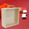 Wooden Box with Handle Jewelry Box Unpainted Wood Case with Sliding Lid Portable Wooden Gift Boxes Keepsake Trinket Box for Storage Wedding, Acrylic Lid Small view 4