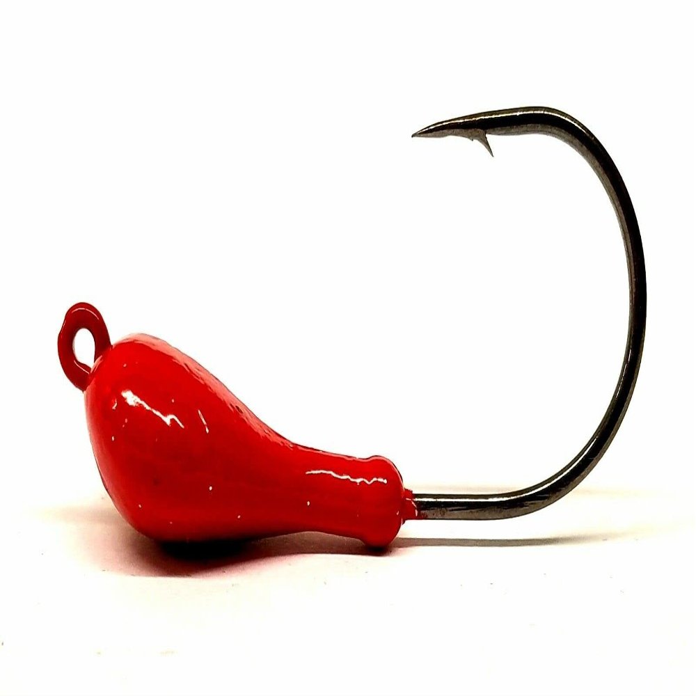 10 "Sparkie Jig Heads Striped Bass Walleye Lure B/N Ultra Point Hook-Red 1.5oz