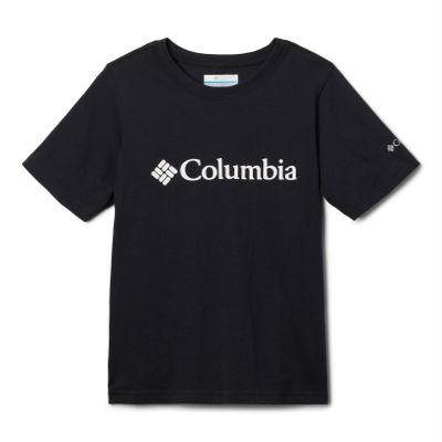 Columbia Youth Boys Valley Creek Short Sleeve Graphic Shirt, Black/CSC Branded, X-Small