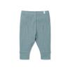 MORI Baby Unisex Premium Leggings in Ribbed Blue - Casual Stretchy Pants with Stylish Cuffs and Elastic Waist - Viscose from Bamboo and Cotton Blend - 6-9 Months view 1