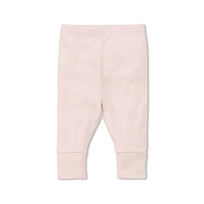 Mori Baby Luxurious Leggings in Blush Stripe with Elastic Waist - Viscose from Bamboo - Breathable Everyday Bottoms - 18-24 Months