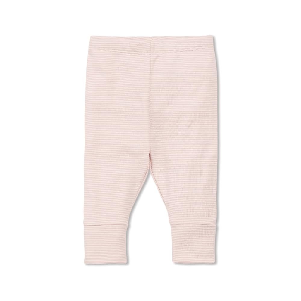 Mori Baby Luxurious Leggings in Blush Stripe with Elastic Waist - Viscose from Bamboo - Breathable Everyday Bottoms - 18-24 Months