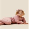 Mori Baby Unisex Premium Leggings in Ribbed Rose - Casual Stretchy Pants with Stylish Cuffs and Elastic Waist - Viscose from Bamboo and Cotton Blend - 0-3 Months view 3