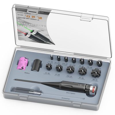 BOOLIT EYE Professional Laser Bore Sight Kit for Multiple Caliber with Switch Function Suitable for All .17 to 12GA Rifles Pistols(Red Laser)