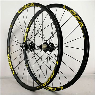 ZECHAO 26" 27.5" 29" Mountain Bike Wheelset,Quick Release Disc Brake Flat Spokes Bike Wheel Aluminum Alloy fit 8 9 10 11 12 Speed Cassette Wheelset (Color : Yellow-1, Size : 29INCH)