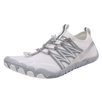 JiuQing Water Shoes Men Women Barefoot Beach Shoes Breathable Quick Dry Surf Swim Pool Aqua Sport Shoes,White,7