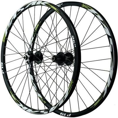 ZECHAO 26/27.5/29" Mountain Bike Wheelset,32H Bike Wheels Quick Release Disc Brake Bike Wheels for 8 9 10 11 12 Speed Cassette Wheelset (Color : Green, Size : 29INCH)