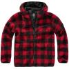 Brandit Individual Wear Men's Hooded Fleece Full Zip Jacket, Red Black - M view 1